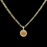 Load image into Gallery viewer, 18K Gold Filled Full Sovereign Pendant Necklace 1913 with CZ
