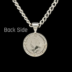 Load image into Gallery viewer, Silver 1913 Full Sovereign Pendant Necklace with CZ