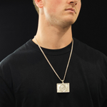 Load image into Gallery viewer, Silver Rhodium Plated Square Sovereign Pendant with CZ