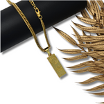 Load image into Gallery viewer, 18K Gold Bar Pendant Necklace