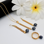 Load image into Gallery viewer, 18K Gold Filled Hawaiian Pearl Set with Ring