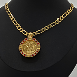 Load image into Gallery viewer, Gold Filled Customized Replica Tarnish Proof Full Sovereign Pendant Necklace With Ruby & CZ