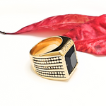 Load image into Gallery viewer, Mens Black Onyx Square Rings