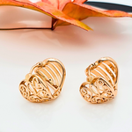 Load image into Gallery viewer, 18K Gold Filled Rose Gold Heart Huggie Earrings