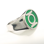 Load image into Gallery viewer, Silver Green Emerald Emblem Ring
