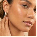 Load image into Gallery viewer, 18K Gold Filled CZ Huggie Earrings