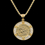 Load image into Gallery viewer, 18K Gold Filled Sovereign Pendant Embedded With CZ