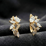 Load image into Gallery viewer, Mixed Cut Diamonds & CZ Huggee Earrings