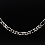 Load image into Gallery viewer, Silver Rhodium Plated 6MM Figaro Chain