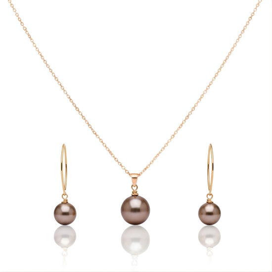 18K Gold Filled Hawaiian Pearl Set