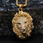 Load image into Gallery viewer, 18k Gold Filled Lion Head Pendant with CZ
