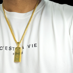 Load image into Gallery viewer, 18K Gold Bar Pendant Necklace