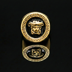 Load image into Gallery viewer, Gold Imperial Crest Ring – Premium Men’s Luxury Statement Jewelry