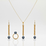 Load image into Gallery viewer, 18K Gold Filled Hawaiian Pearl Set with Ring