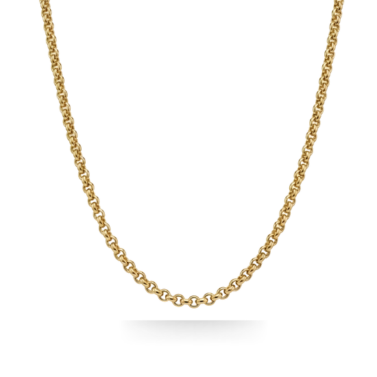 18K Gold Filled Belcher Chain Necklace – Classic Rolo Link Chain for Men & Women