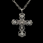 Load image into Gallery viewer, Silver Rhodium Plated Cross with CZ