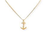Load image into Gallery viewer, 18K Gold Filled Tarnish Proof Anchor Necklace