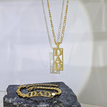 Load image into Gallery viewer, 18K Gold Filled Customized Dad Necklace & Bracelet Set