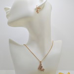 Load image into Gallery viewer, 18K Rose Gold Filled LOVE Pendant Necklace With Earrings