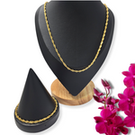 Load image into Gallery viewer, 18K Gold Filled Twisted Chain With Bracelet