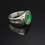 Load image into Gallery viewer, Silver Green Emerald Emblem Ring