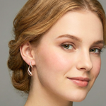 Load image into Gallery viewer, 18K Gold Filled Egyptian Pattern Huggie Earrings with Cubic Zirconia