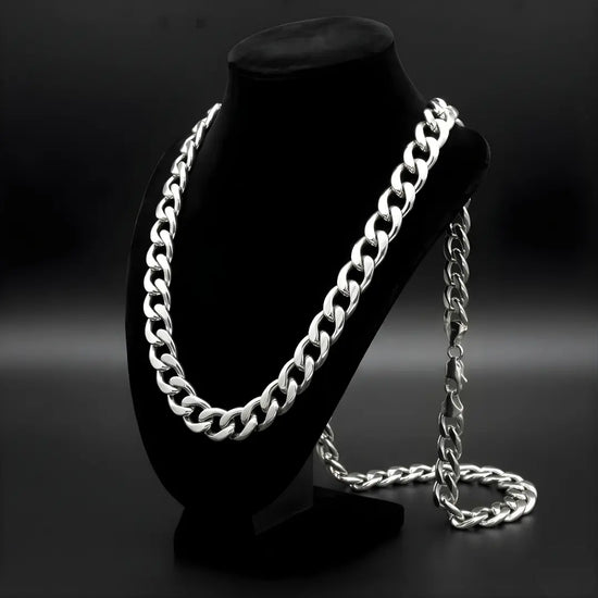 Silver Cuban Link Chain Necklace – Classic Heavy Curb Chain