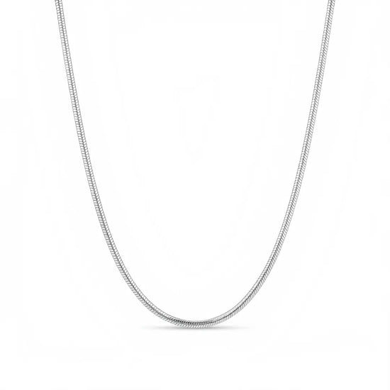 Silver Snake Chain (3mm x 50cm) – Smooth Flexible Tubular Necklace for Men & Women