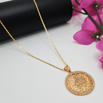 Load image into Gallery viewer, 18K Gold Filled ALLAH Pendant CZ Necklace