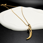 Load image into Gallery viewer, 18K Gold Filled Lion Tooth Pendant Necklace