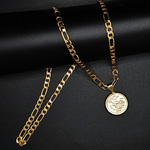 Load image into Gallery viewer, 19K Gold Filled Stamped Tarnish Proof Customized Full Sovereign Pendant Necklace