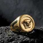 Load image into Gallery viewer, Gold Mythic Head Premium Ring – Bold Luxury Statement Jewelry for Men