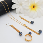 Load image into Gallery viewer, 18K Gold Filled Hawaiian Pearl Set with Ring