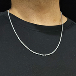 Load image into Gallery viewer, Silver Rhodium Plated Rope Chain