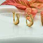 Load image into Gallery viewer, 18K Gold Filled Huggie Earrings with Cubic Zirconia