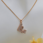 Load image into Gallery viewer, 18K Rose Gold Filled LOVE Pendant Necklace With Earrings