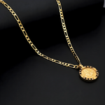 Load image into Gallery viewer, Gold Filled Tarnish Proof Sovereign Pendant with Black Stones & CZ
