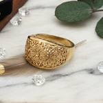 Load image into Gallery viewer, 18K Gold Filled Tarnish Proof Filigree Ring