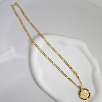 Load image into Gallery viewer, Gold Filled Tarnish Proof Sovereign Pendant with Black Stones & CZ