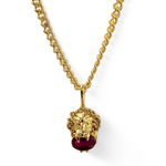 Load image into Gallery viewer, 18K Gold Filled Lion Head With Ruby And CZ