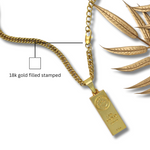Load image into Gallery viewer, 18K Gold Bar Pendant Necklace