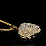 Load image into Gallery viewer, Gold Filled Micro Paved Face Rhinestone Pendant Necklace