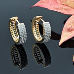 Load image into Gallery viewer, 18K Gold Filled CZ Huggie Earrings