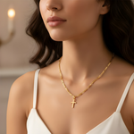 Load image into Gallery viewer, 14K Gold Filled Cross Pendant Necklace