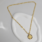 Load image into Gallery viewer, Gold Filled Tarnish Proof Sovereign Pendant with Black Stones & CZ