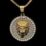 Load image into Gallery viewer, 18k Gold Filled Lion Head Pendant with CZ