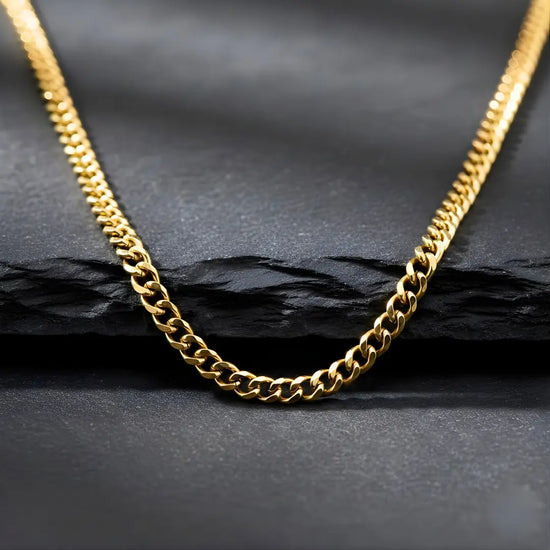 18K Gold Filled Classic Cuban Link Chain Necklace for Men & Women