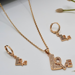 Load image into Gallery viewer, 18K Rose Gold Filled LOVE Pendant Necklace With Earrings