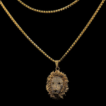 Load image into Gallery viewer, 18k Gold Filled Lion Head Pendant with CZ