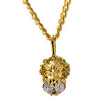 Load image into Gallery viewer, 18K Gold Filled Lion Head With Ruby And CZ